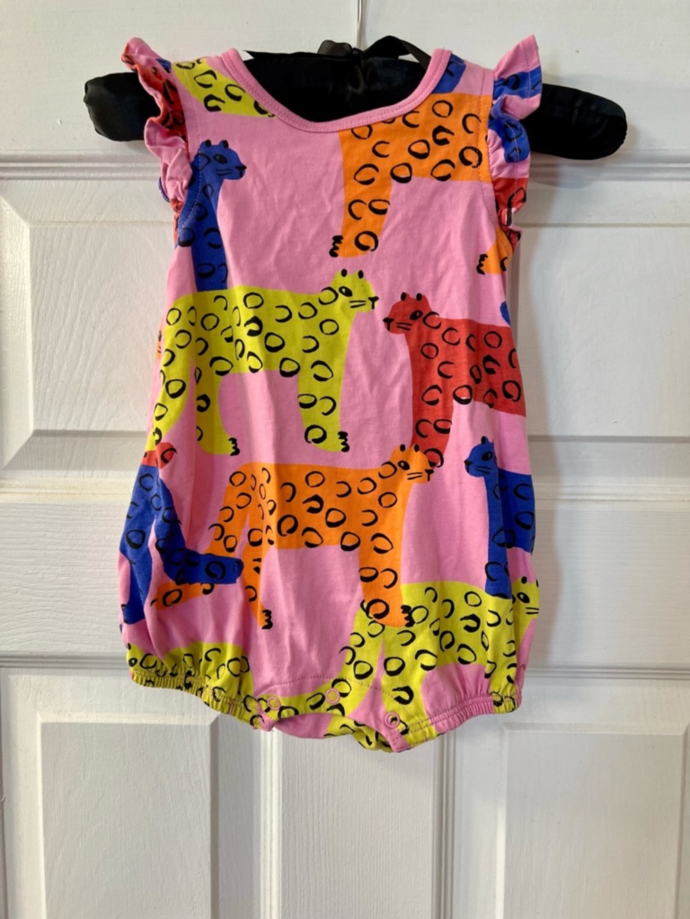 Tea Collection Vibrant Leopard Cotton Romper 6-9 Months